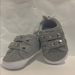 Baby shoes by stepping stone silver studded